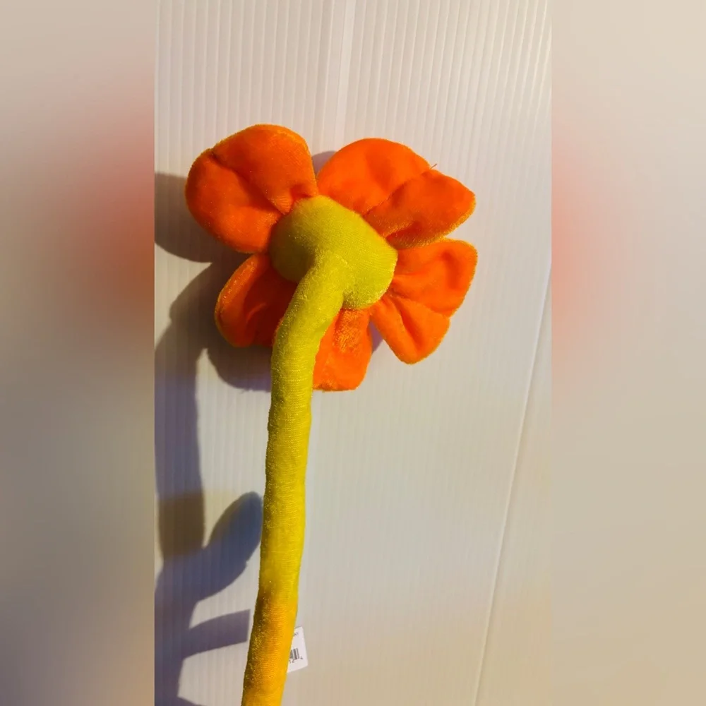 Plush Orange & Yellow Flower Stick Toy